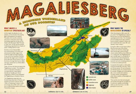 A spread of the Supernova magazine about Magaliesberg