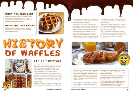 A spread of the Supernova magazine about waffles