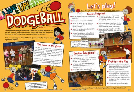A spread of the Supernova Magazine about dodgeball