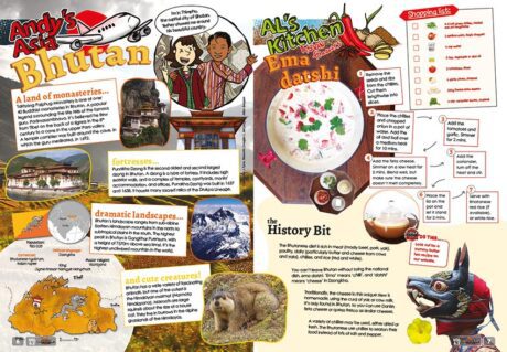 A spread of the Supernova magazine about Bhutan