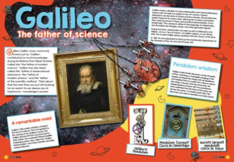 A spread of the supernova magazine about Galileo.