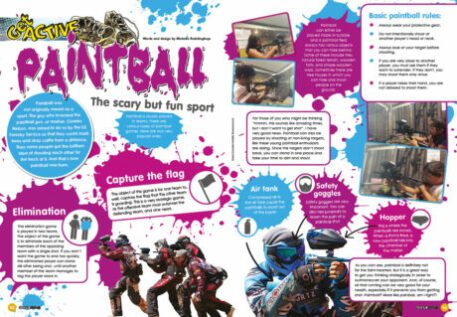 A spread of the Supernova Magazine about paintball